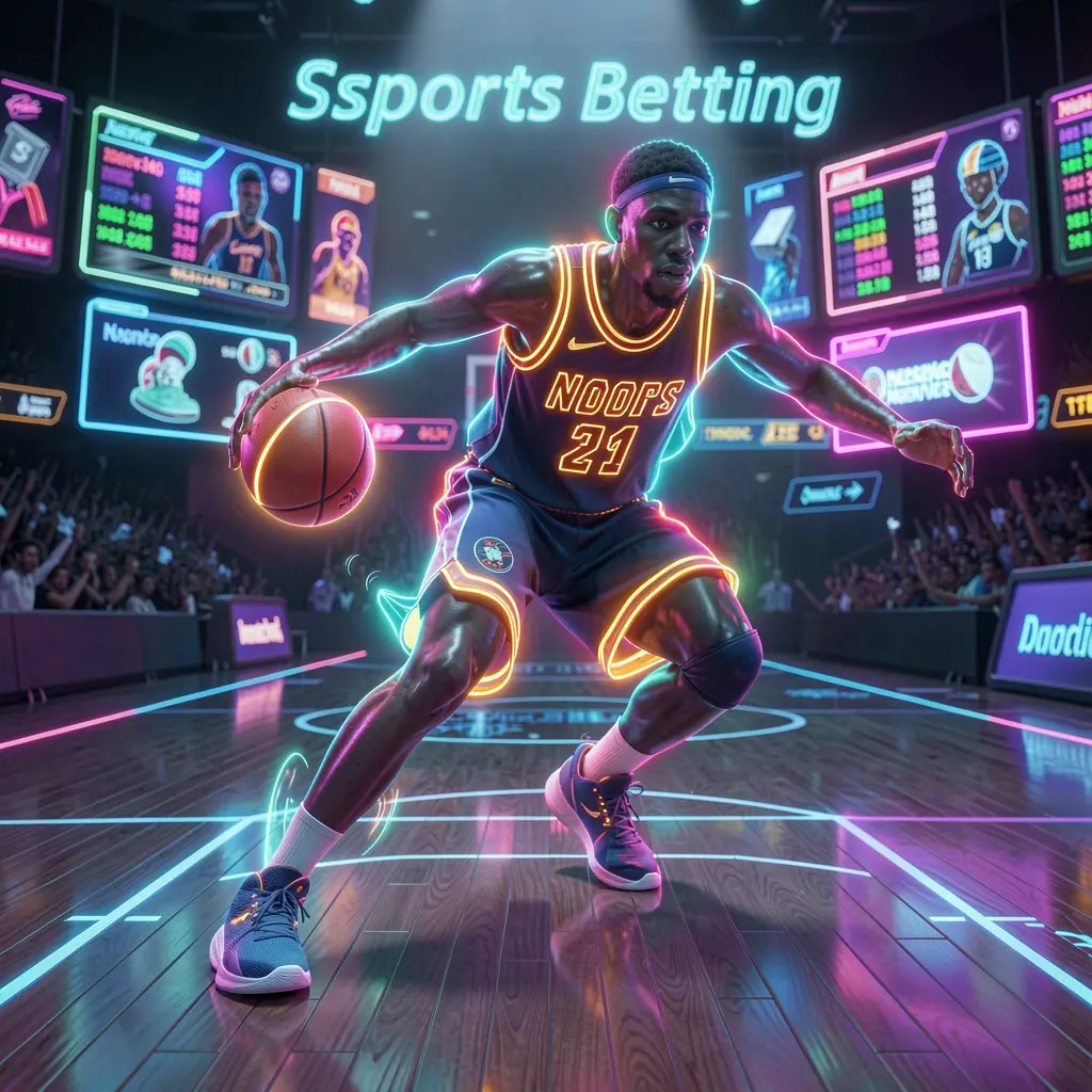 UCJILI – Experience high energy basketball betting for Filipino fans Dynamic neon basketball player in motion with glowing effects representing high energy sports betting action on UCJILI in the Philippines
